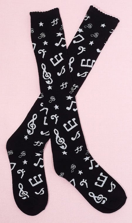 Secret Shop Melody Notes Lolita Socks